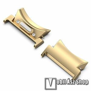 Okosóra fém csatlakozó adapter - 2db / 1pár - ARANY - gombos gyorskioldó, bármilyen 20mm-es teleszkópos szíjjal használható - SAMSUNG Galaxy Watch4 / Galaxy Watch5 / Galaxy Watch6 kép