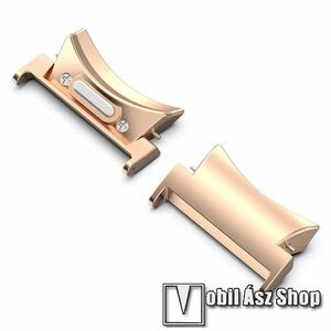 Okosóra fém csatlakozó adapter - 2db / 1pár - ROSE GOLD - gombos gyorskioldó, bármilyen 20mm-es teleszkópos szíjjal használható - SAMSUNG Galaxy Watch4 / Galaxy Watch5 / Galaxy Watch6 kép