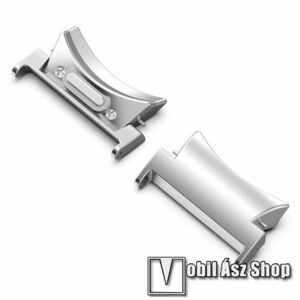 Okosóra fém csatlakozó adapter - 2db / 1pár - EZÜST - gombos gyorskioldó, bármilyen 20mm-es teleszkópos szíjjal használható - SAMSUNG Galaxy Watch4 / Galaxy Watch5 / Galaxy Watch6 kép