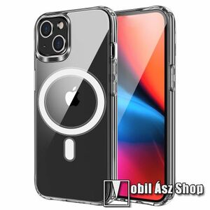 OTT! MAG műanyag védő tok / hátlap - ÁTLÁTSZÓ - MagSafe támogatás, szilikon szegély, erősített sarkok - ERŐS VÉDELEM! - APPLE iPhone 15 kép