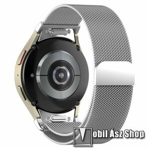 Okosóra milánói szíj - rozsdamentes acél, mágneses - 235mm hosszú, 20mm széles - EZÜST - SAMSUNG Galaxy Watch4 Classic / Watch4 / Watch5 / Watch5 Pro / Watch6 Classic / Watch6 kép