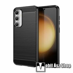 OTT! CARBON szilikon védő tok / hátlap - FEKETE - karbon mintás, ERŐS VÉDELEM! - SAMSUNG Galaxy S23 FE (SM-S711) kép