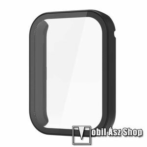 Okosóra műanyag védő tok / keret - FEKETE - 9H edzett üveg előlap védő is! - Xiaomi Smart Band 8 Pro kép