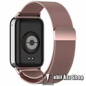 Xiaomi Smart Band 9 Pro, 8 Pro, Redmi Watch 4, Okosóra milánói szíj, Rozsdamentes acél, Mágneses, 225mm hosszú, Rózsaszín kép