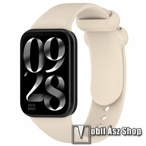 Xiaomi Smart Band 9 Pro, 8 Pro, Redmi Watch 4, Okosóra szíj, Szilikon, 128+100mm hosszú, Bézs kép