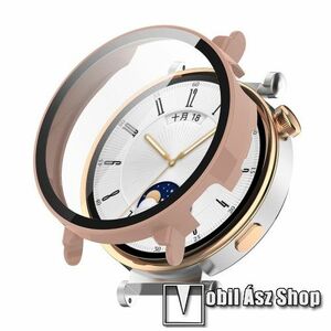 ENKAY HAT-PRINCE okosóra műanyag védő tok / keret - RÓZSASZÍN - 9H edzett üveg előlap védő is! - HUAWEI Watch GT 4 41mm - GYÁRI kép