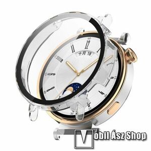 ENKAY HAT-PRINCE okosóra műanyag védő tok / keret - ÁTLÁTSZÓ - 9H edzett üveg előlap védő is! - HUAWEI Watch GT 4 41mm - GYÁRI kép
