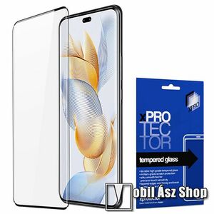 Xpro előlap védő karcálló edzett üveg - FEKETE - 9H, 0, 33mm, A teljes felületén tapad - A TELJES KIJELZŐT VÉDI! - HUAWEI Honor 90 - GYÁRI kép
