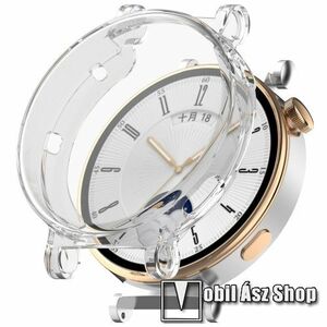 Okosóra szilikon védő tok / keret - ÁTLÁTSZÓ - Szilikon előlapvédő is! - HUAWEI Watch GT 4 41mm kép