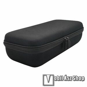 SONY PlayStation Portal / PS Portal-hoz tartó / hordozó táska - ütődésálló, cipzáros, csúszásgátlós szilikonos hordozó fül, bársony belső, EVA habszivacs, vízálló, belső hálós zseb, 330 x 145 x 80mm - ERŐS VÉDELEM! - FEKETE kép