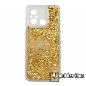 Szilikon védő tok / hátlap - ARANY - csillogó, liquid folyadék - Xiaomi Redmi 12C / Redmi 11A / Poco C55 kép