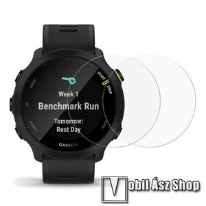 Okosóra előlap védő karcálló edzett üveg - 2db - 0.3mm, 9H, A képernyő sík részét védi - Garmin Forerunner® 55 kép