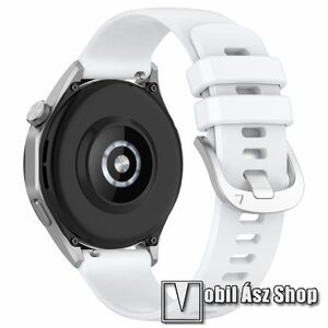 Okosóra szíj - szilikon - FEHÉR - 120mm + 95mm hosszú, 18mm széles - GARMIN Forerunner 265S / 255S / Venu 2S / Venu 3S / Fossil Gen 4 / HUAWEI TalkBand B5 / Watch GT 4 41mm kép