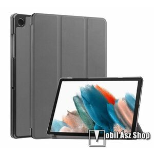 Notesz / mappa tok - SZÜRKE - oldalra nyíló flip cover, TRIFOLD asztali tartó funkciós, mágneses záródás, erősített sarkok, műanyag belső - SAMSUNG Galaxy Tab A9 (SM-X110/X115) kép