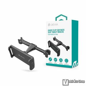 DEVIA MAGIC CLIP CAR BACK SEAT tablet PC gépkocsi / autós tartó - FEKETE - 360°-ban elforgatható, fejtámlára szerelhető tartóval, rugós bölcső, 5-12"-os készülékekig - GYÁRI kép