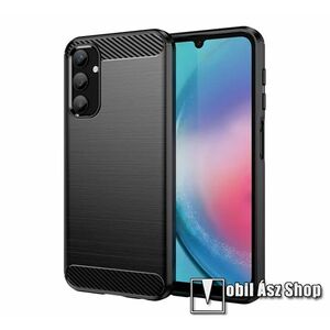 OTT! CARBON szilikon védő tok / hátlap - FEKETE - karbon mintás, ERŐS VÉDELEM! - SAMSUNG Galaxy A25 5G (SM-A256) kép
