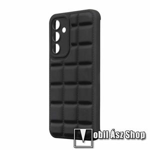 OBAL: ME Block szilikon védő tok / hátlap - FEKETE - 3D textúra, erősített sarkok, kameravédelemmel, ERŐS VÉDELEM - SAMSUNG Galaxy A54 (SM-A546) kép