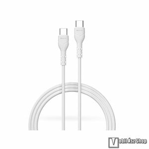 DEVIA KINTONE adat és töltő kábel - FEHÉR - Type-C / Type-C, 15W, 1m, 3A, QC 3.0 gyorstöltés támogatás - GYÁRI kép