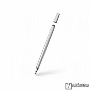 TECH PROTECT 2 in 1 érintőképernyő ceruza - EZÜST - kapacitív kijelzőhöz, érintőpárnával és érintőtányérral is, KÉZÍRÁSRA, RAJZOLÁSRA ALKALMAS - GYÁRI kép