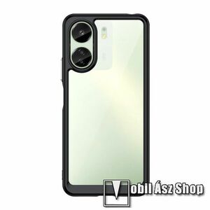 OTT! TRANSPARENT műanyag védő tok / átlátszó hátlap - FEKETE / ÁTLÁTSZÓ - szilikon szegély, erősített sarkok - ERŐS VÉDELEM! - Xiaomi Redmi 13C / Poco C65 kép