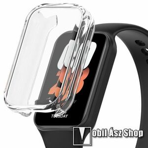 Okosóra szilikon védő tok / keret - ÁTLÁTSZÓ - Szilikon előlapvédő is! - Xiaomi Redmi Band 2 / Smart Band 2 / Smart Band 8 Active kép