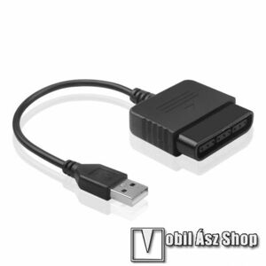 SONY PlayStation 1 / 2 (PS1, PS2) kontroller USB átalakító adapter - 1db, Plug andPlay, PS3 és PC kompatibilis - FEKETE kép