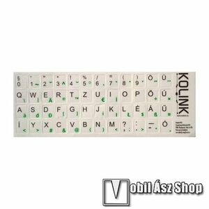 Kolink UNIVERZÁLIS billentyűzet matrica fehér alapon fekete betűk magyar kiosztás! kép