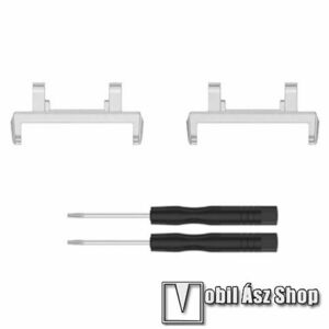 Okosóra fém csatlakozó adapter - 2db / 1pár, csavarhúzóval - EZÜST - bármilyen 22mm-es teleszkópos szíjjal használható - Xiaomi Amazfit Active Edge kép