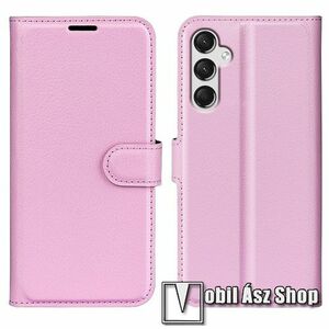 WALLET notesz tok / flip tok - RÓZSASZÍN - asztali tartó funkciós, oldalra nyíló, rejtett mágneses záródás, bankkártyatartó zseb, szilikon belső - SAMSUNG Galaxy A25 5G (SM-A256) kép