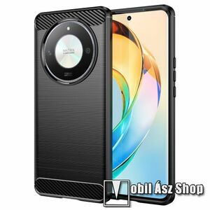 OTT! CARBON szilikon védő tok / hátlap - FEKETE - karbon mintás, ERŐS VÉDELEM! - HUAWEI Honor Magic6 Lite / X9b / X50 kép