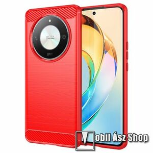 OTT! CARBON szilikon védő tok / hátlap - PIROS - karbon mintás, ERŐS VÉDELEM! - HUAWEI Honor Magic6 Lite / X9b / X50 kép