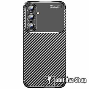 OTT! CARBON PRO szilikon védő tok / hátlap - FEKETE - karbon mintás, ERŐS VÉDELEM! - SAMSUNG Galaxy A55 5G (SM-A556) kép