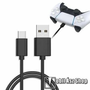 UNIVERZÁLIS adatkábel és töltő - Type-C / USB csatlakozás, 2m hosszú, 3A, PS5 / Xbox Series S / X kompatibilis - FEKETE kép