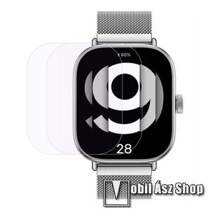 Okosóra előlap védő karcálló edzett üveg - 2db - 0.3mm, 9H, A képernyő sík részét védi - Xiaomi Redmi Watch 4 kép