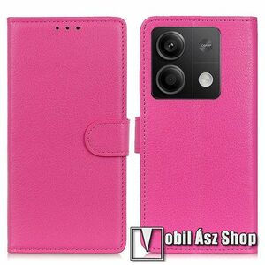 WALLET notesz tok / flip tok - RÓZSASZÍN - asztali tartó funkciós, oldalra nyíló, rejtett mágneses záródás, bankkártyatartó zseb, szilikon belső - Xiaomi Redmi Note 13 5G / Note 13 5G (China) kép