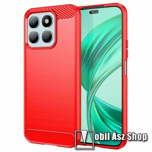 OTT! CARBON szilikon védő tok / hátlap - PIROS - karbon mintás, ERŐS VÉDELEM! - HUAWEI Honor X8b kép