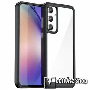 OTT! TRANSPARENT műanyag védő tok / átlátszó hátlap - FEKETE / ÁTLÁTSZÓ - szilikon szegély, erősített sarkok - ERŐS VÉDELEM! - SAMSUNG Galaxy A55 5G (SM-A556) kép