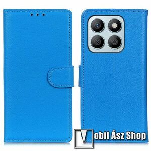 WALLET notesz tok / flip tok - KÉK - asztali tartó funkciós, oldalra nyíló, rejtett mágneses záródás, bankkártyatartó zseb, szilikon belső - HUAWEI Honor X8b kép