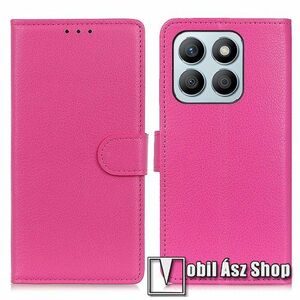 WALLET notesz tok / flip tok - RÓZSASZÍN - asztali tartó funkciós, oldalra nyíló, rejtett mágneses záródás, bankkártyatartó zseb, szilikon belső - HUAWEI Honor X8b kép