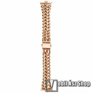 Xiaomi Smart Band 9 Pro, 8 Pro, Redmi Watch 4, Fém okosóra szíj, Rozsdamentes acél, Polírozott, Csatos, Rose Gold kép