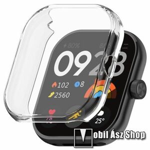 Okosóra szilikon védő tok / keret - ÁTLÁTSZÓ - Szilikon előlapvédő is! - Xiaomi Redmi Watch 4 kép