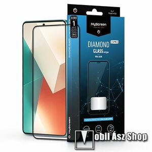 MYSCREEN DIAMOND GLASS LITE EDGE előlap védő karcálló edzett üveg - FEKETE - 9H, 0.33 mm, A teljes felületén tapad, a teljes kijelzőt védi - Xiaomi Redmi Note 13 4G / 5G / Xiaomi Redmi Note 13 Pro 5G - GYÁRI kép