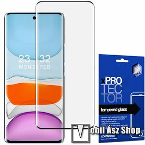 Xpro előlap védő karcálló edzett üveg - FEKETE - 9H, 0, 33mm, A teljes felületén tapad - A TELJES KIJELZŐT VÉDI! - HUAWEI Honor Magic6 Lite / Honor X9b / X50 - GYÁRI kép