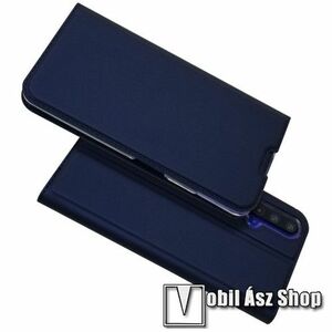 SLIM DESIGN notesz tok / flip tok - SÖTÉTKÉK - asztali tartó funkciós, oldalra nyíló, rejtett mágneses záródás, bankkártyatartó zseb, szilikon belső - HUAWEI Honor 20 / Honor 20S / nova 5T kép