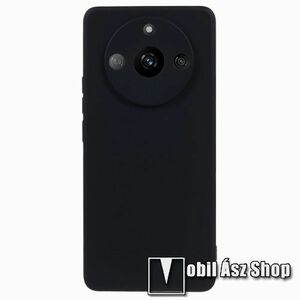 Szilikon védő tok / hátlap - FEKETE - kameravédelem, mikroszálas szövet karcolásmentesítő belső - Realme 11 Pro / 11 Pro Plus kép