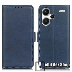 WALLET notesz tok / flip tok - SÖTÉTKÉK - asztali tartó funkciós, oldalra nyíló, rejtett mágneses záródás, bankkártyatartó zseb, fényképtartó, szilikon belső - Xiaomi Redmi Note 13 Pro Plus 5G kép