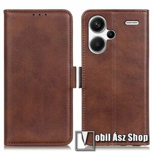 WALLET notesz tok / flip tok - BARNA - asztali tartó funkciós, oldalra nyíló, rejtett mágneses záródás, bankkártyatartó zseb, fényképtartó, szilikon belső - Xiaomi Redmi Note 13 Pro Plus 5G kép