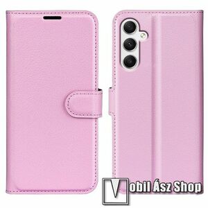 WALLET notesz tok / flip tok - RÓZSASZÍN - asztali tartó funkciós, oldalra nyíló, rejtett mágneses záródás, bankkártyatartó zseb, szilikon belső - SAMSUNG Galaxy A35 5G (SM-A356) kép