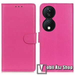 WALLET notesz tok / flip tok - RÓZSASZÍN - asztali tartó funkciós, oldalra nyíló, rejtett mágneses záródás, bankkártyatartó zseb, szilikon belső - HUAWEI Honor 90 Smart / X7b / X7b 5G / Play 50 Plus / Play 8T kép