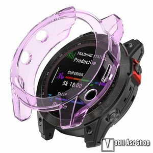 Garmin epix (Gen 2) (47 mm), Okosóra szilikontok, Keret, Bumper, Átlátszó, Lila kép